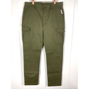 NWT Wallin Bros Military Green Men's Cargo Chino Pants Size 34/32